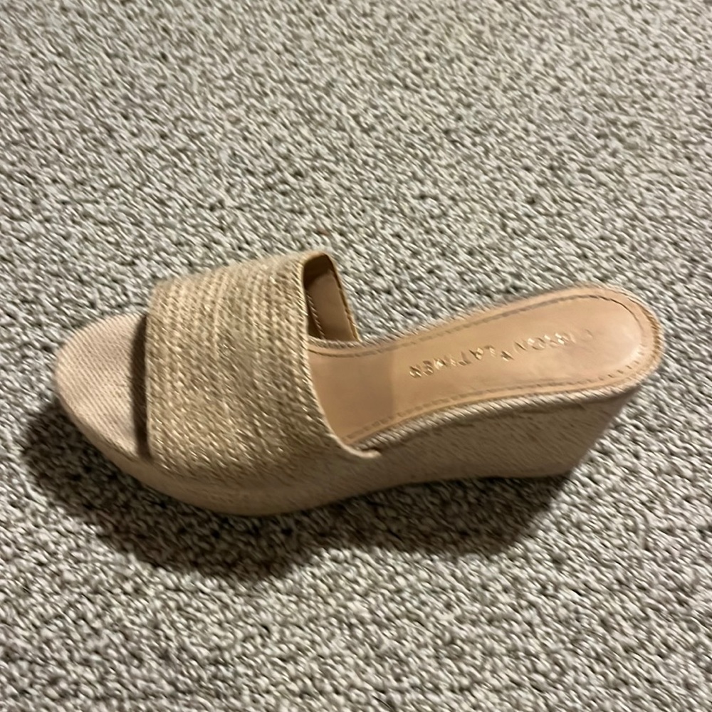 Women’s ivory/gold slip on wedge